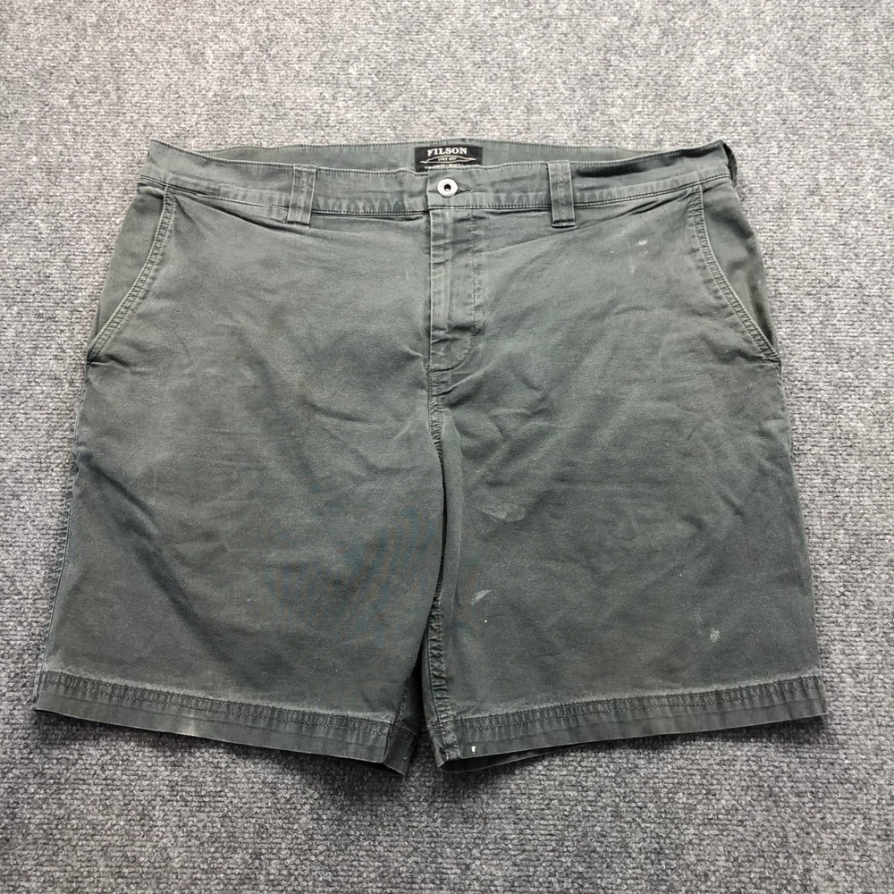 Filson Mens Charcoal Gray Green Cotton Canvas Chino Shorts Size 40
